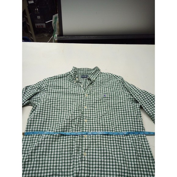 Ralph Lauren Classic Fit Long Sleeve Button Down Shirt Mens Size XL Green White - Picture 3 of 5